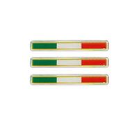 Quattroerre 14124 Adhésif 3D Rayures Italie Drapeau, Lot de 3, 27 x 55 mm, Tricolor