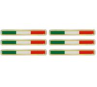 Quattroerre 14124 Adhésif 3D Rayures Italie Drapeau, Lot de 6, 27 x 55 mm, Tricolor