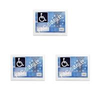Quattroerre 1609 Carte de Stationnement pour Handicapé (Lot de 3) bleu