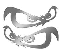 Quattroerre 5384 Autocollants prefustellati supersagomati pour Voiture Yeux, Chrome, 10 x 12 cm