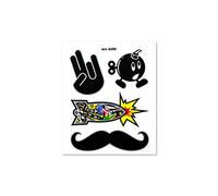 Quattroerre 6128 Adhésif Sticker Bomb Shocker Signe Main Bombes Moustaches, 10 x 12 cm