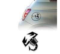 Quattroerre Abarth Autocollant 3D officiel pour bouchon de réservoir Fiat 500 Abarth, Scorpion 120 mm (noir)