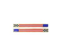Quattroerre Adhésif 3D États-Unis Drapeau à Carreaux, Droit et Gauche, Lot de 2, 11 x 1 cm