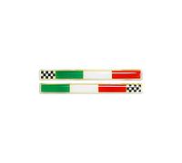 Quattroerre Adhésif 3D Italie Drapeau à Carreaux, Droit et Gauche, Lot de 2, 11 x 1 cm, Vert, Blanc, Rouge