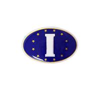 Quattroerre Adhésif 3D Oval Italie"I" avec Fond Bleu, 60 x 40 mm