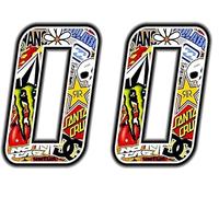Quattroerre Nombre de Course 0 Sticker Bomb, Fin, 10 x 7,5 (Lot de 2)