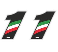 Quattroerre Nombre de Course 1 Grand, Drapeau Italien, 10 x 7,5 cm (Lot de 2)