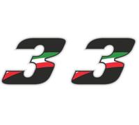Quattroerre Nombre de Course 3 Grand, Drapeau Italien, 10 x 7,5 cm (Lot de 2)