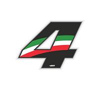 Quattroerre Nombre de Course 4 Grand, Drapeau Italien, 10 x 7,5 cm, Noir/Tricolore
