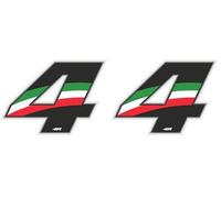 Quattroerre Nombre de Course 4 Grand, Drapeau Italien, 10 x 7,5 cm, Noir/Tricolore (Lot de 2)