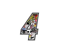 Quattroerre Nombre de Course 4 Sticker Bomb, Fin, 10 x 7,5