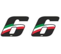 Quattroerre Nombre de Course 6 Grand, Drapeau Italien, 10 x 7,5 cm, Noir/Tricolore (Lot de 2)