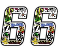 Quattroerre Nombre de Course 6 Sticker Bomb, Fin, 10 x 7,5 (Lot de 2)