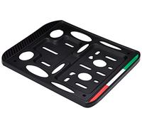 Quattroerre Support Plaque Personnalisable pour Moto, Italie Drapeau Carbone, Noir