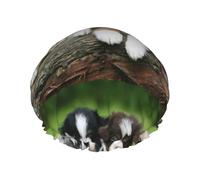 Quatuor de petits chiots Berger Australien,Bonnet de douche/bonnet de nuit double couche imperméable et élastique, bonnet de bain réutilisable