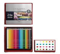 Quavva Ensemble de crayons aquarelle professionnels, 36 couleurs dans une boîte en métal avec pinceau, solubles dans l'eau pour l'art, le coloriage, les croquis et la peinture, les débutants et les