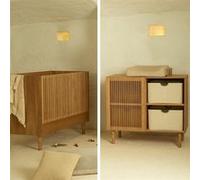 QUAX - Chambre Duo Hai No Ki Natural Ash Lit bébé évolutif 70x140cm + Commode