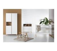 QUAX - Chambre Trio Loft Blanc Lit bébé 60x120cm + Commode + Armoire Blanc