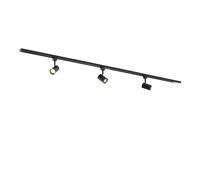 Qub Focus III Monophasé Luminaire Plafonnier LED - 200cm - 3x GU10 Spot Sur Rail - 2x 1m Barre de Spot Plafond - I-Form - Plafonnier intérieur Noir Moderne - Spots et Rails de Spots