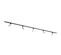 Qub Focus III Monophasé Luminaire Plafonnier LED - 300cm - 5x GU10 Spot Sur Rail - 3x 1m Barre de Spot Plafond - I-Form - Plafonnier intérieur Noir Moderne - Spots et Rails de Spots