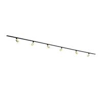 Qub Focus III Monophasé Luminaire Plafonnier LED - 400cm - 6x GU10 Spot Sur Rail - 4x 1m Barre de Spot Plafond - I-Form - Plafonnier intérieur Noir Moderne - Spots et Rails de Spots