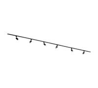 Qub Focus III Monophasé Luminaire Plafonnier LED - 400cm - 6x GU10 Spot Sur Rail - 4x 1m Barre de Spot Plafond - I-Form - Plafonnier intérieur Noir Moderne - Spots et Rails de Spots
