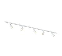 Qub Focus III - Spots et Rails de Spots - Blanc - GU10-300cm - 5 Spots sur Rail Orientable - Plafonnier LED - Cuisine, Salon, Salle a Manger - Spot de Plafond - Spots sur Rail