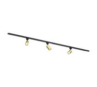 Qub Focus III - Système d’éclairage LED monophasé - 2 rails de 1m (200cm) - 3 spots GU10 orientables - or - plafonnier moderne - pour cuisine, salon, salle à manger