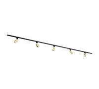 Qub Focus III - Système d’éclairage LED monophasé - 3 rails de 1m (300cm) - 5 spots GU10 orientables - forme en L - or - plafonnier moderne - pour cuisine, salon, salle à manger