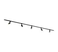 Qub Focus III - Système d’éclairage LED monophasé - 3 rails de 1m (300cm) - 5 spots GU10 orientables - noir - plafonnier moderne - pour cuisine, salon, salle à manger