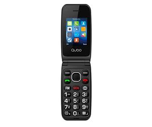 Qubo NEONW Bleu Téléphone Portable avec Couvercle pour Personnes âgées | Grandes Touches | Bouton SOS | Écran 2,4 Pouces | Appel Rapide | Radio | 800 mAh Batterie | Chargeur Type C | Dual Sim