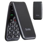 Qubo Téléphone à Clapet pour Les Personnes âgées, Téléphone Portable pour Personnes âgées, Écran de 2,4 Pouces, Volume élevé, Fonction SOS, Double Carte SIM, Appel Rapide, Radio FM,Noir