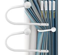 QUCUMER 1 Paire Embrasse pour Rideaux en Métal, Embrasses de Rideaux Crochets à Visser, Attache Rideau en Forme de U, Embrases pour Voilages Mural, pour Voilage, Salon, Chambre, Bureau, Prolongé