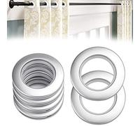 QUCUMER 20 morceaux Anneaux de rideau en plastique anneaux d'oeillet de rideau 40mm Anneaux en Plastique Anneaux pour Tringle à Rideaux Argent œillets plastique pour Rideau de Fenêtre Douche Vestiaire