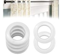 QUCUMER 20 Pcs Anneaux à Œillets de Rideau Oeillets Rideaux à Clipser 40 mm Anneaux Rideaux en Plastique Oeillets Rideaux Clipsables Anneaux pour Tringle à Rideaux pour Chambre Douche Vestiaire, Blanc