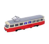 Qudinip 1:90 Modèle de Simulation D'alliage de Jouet de Voiture de Retrait d'enfant avec des Caractéristiques de Lumière Sonore pour des Cadeaux d'enfants (Tramway Classique Rouge)