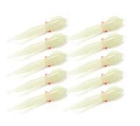 Qudinip 10 Pièces Leurres de Pêche de Calmar en Silicone Souple Réaliste pour la Pêche de Nuit Brillent dans l'obscurité Appâts Durables (13 cm)