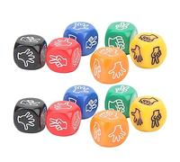 Qudinip 12pcs Rock Paper Scissors Game Dice, 6 Sidées 6 Couleurs 20 Mm Doigt Devine des Dés avec du Plastique Premium, pour Les Adultes pour Enfants de Fête de la Famille des Jeux