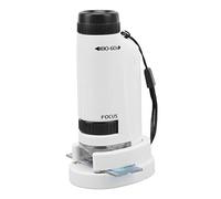 Qudinip 2211 Mini Microscope 60X à 120X Microscope de Poche éclairé par LED pour Enfants Conception Portable avec Réglage Blanc