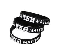 Qudinip 3pcs Black Lives Matter Bracelet de Motivation Bracelet gravé en Silicone pour L'inspiration et le Soutien Quotidiens, Largeur Confortable de 1,2 Cm