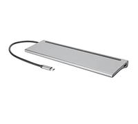 Qudinip Adaptateur Multifonctionnel Ultra Mince Hub Type-c 11 en 1 avec et USB3.0 pour Usage de Bureau à Domicile en Alliage D'aluminium
