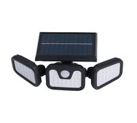 Qudinip Applique Murale Solaire à LED, 74 Perles, 3 Têtes Réglables, Grand Angle de 270°, 7,9 M, Détection Intelligente, étanchéité IP65, Batterie 2400 MAh, avec Panneau Solaire Haute