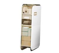Qudinip Armoire de Rangement d'angle Autoportante, Grande capacité, Résistante à l'eau, pour Salle de Bain, Conception en Plastique Blanc (2 Niveaux)