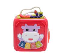 Qudinip Baby Hexahedron Jouet, Trieur de Forme de Forme à 6 Côtés Tambour Applaudissant avec des Bords Arrondis Brillants pour Les Tout-Petits, des Activités de Voyage Sensorielles et