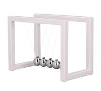 Qudinip Balance Pendule Balle Soulagement du Stress Jouet de Bureau Oscillant éducatif pour Usage de Bureau Fer Acrylique 16 X 11,5 X 8,5 Cm (Blanche)