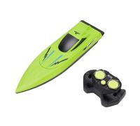 Qudinip Bateau RC 2,4 G, 4 Canaux, Télécommande Rechargeable Haute Vitesse, Bateau de Course Rapide, étanche pour Enfants