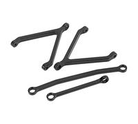 Qudinip Biellettes de Direction RC en Alliage D'aluminium de Haute Précision, pour FMS FCX24 1/24 Chenille, Forte Performance (Noire)