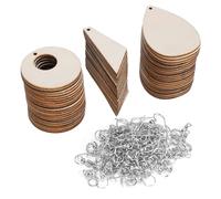 Qudinip Boucles D'oreilles en Bois, Pendentifs élégants et Inachevés pour Accessoires Faits à la Main, Fournitures D'artisanat en Bois, 60 Pièces