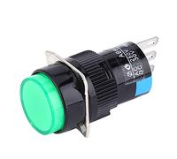Qudinip Bouton Poussoir momentané, 5 Pièces, Bouton Métallique Rond pour Appareils Ménagers, Installation Facile, AC 250V 3A DC 30V 5A, Rouge Vert (Verte)