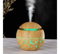 Qudinip Brume Compacte de Diffuseur D'air D'humidificateur Portatif de 130ml pour la Conception de Grain de Bois Clair de Chambre à Coucher de Bureau à la Maison